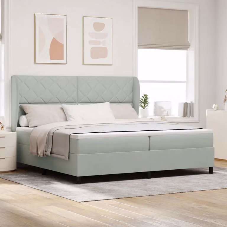 Letto ibrido con testiera in velluto vidaXL Grigio, L 200 x P 200 x H 280 cm