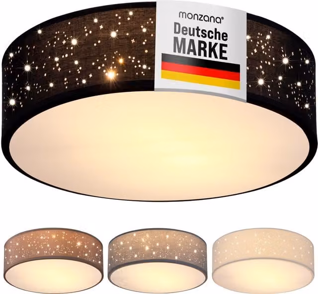 Lampadario da soffitto moderno MONZANA in tessuto nero Ø 38 cm