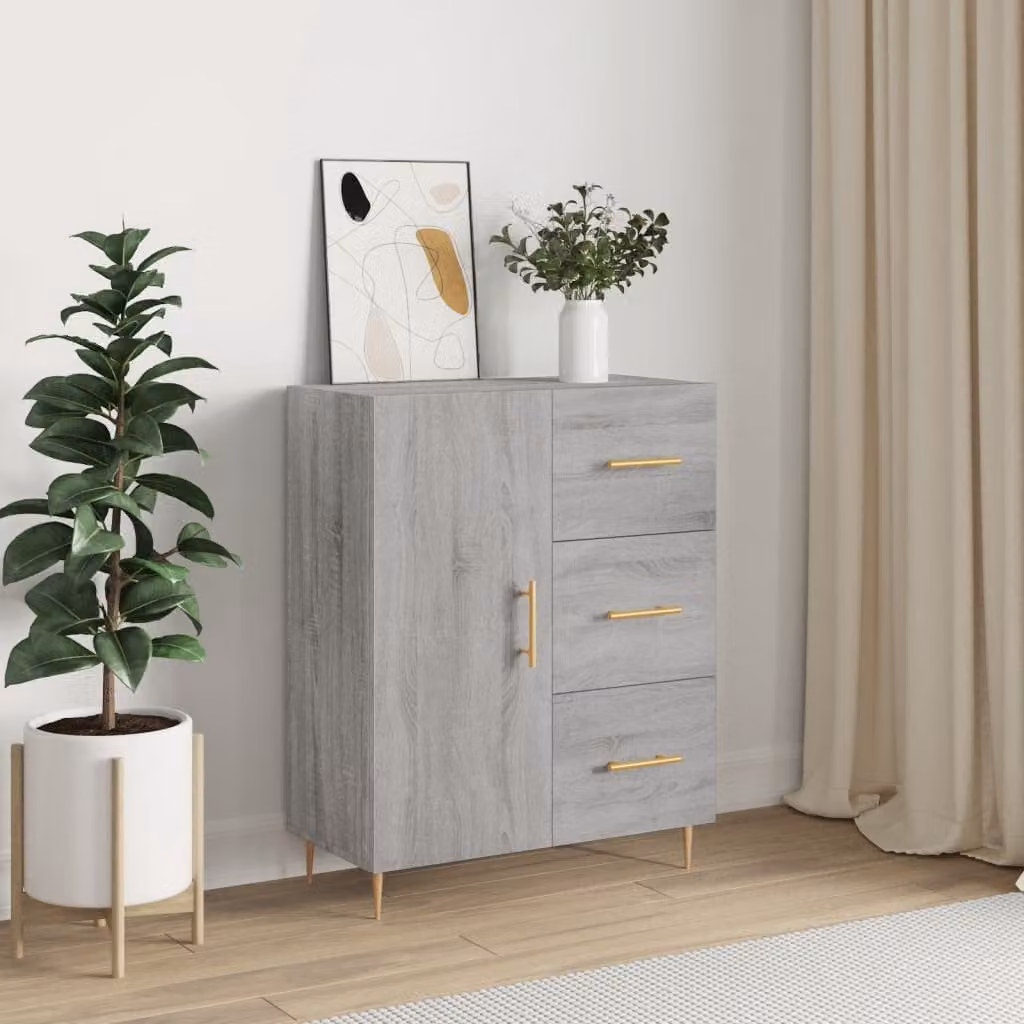 Credenza vidaXL in Legno Multistrato Grigio Sonoma, L/P/H: 69,5 x 34 x 90 cm