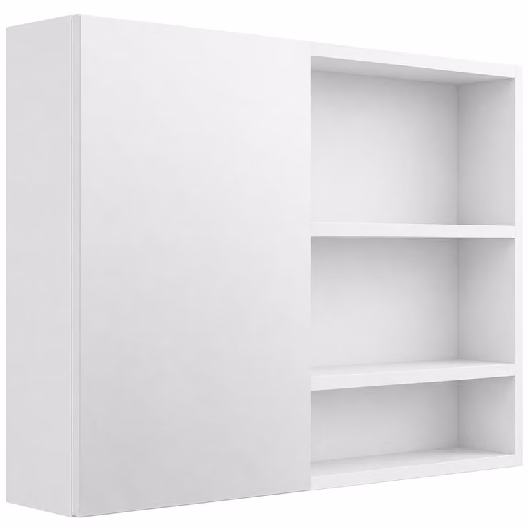 CERANO - Mobile da bagno con specchio Orea - bianco opaco - 100x65x15 cm