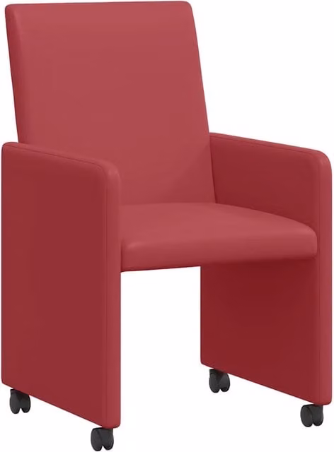 Sedie da Pranzo con Ruote 2 pz | Sedie da cucina Rosso vino 57 x 66 x 94 cm