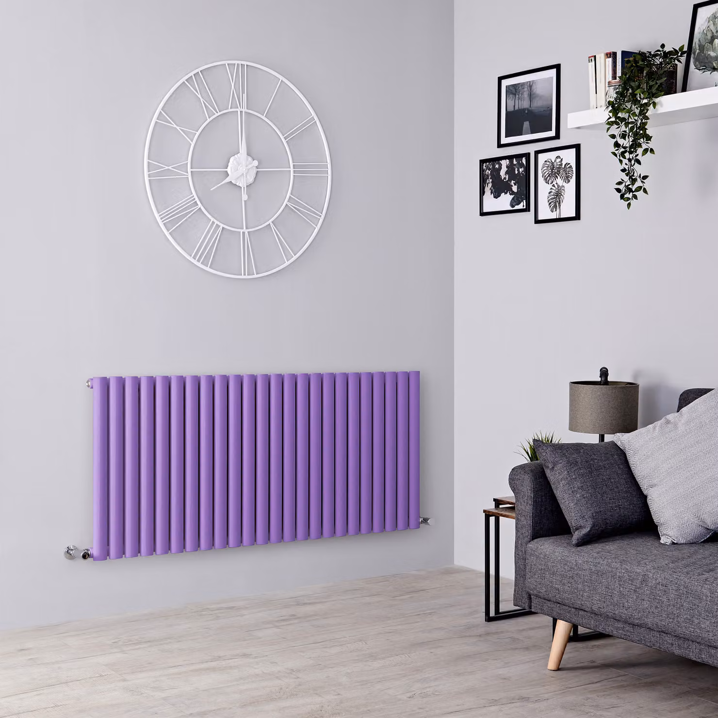 Radiatore di Design Orizzontale  Viola (Lush Purple) -  635mm x 1416mm - Pannello Singolo  - Revive