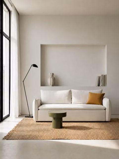 Divano letto 3 posti Ander beige Kenay Home in tessuto stile scandinavo