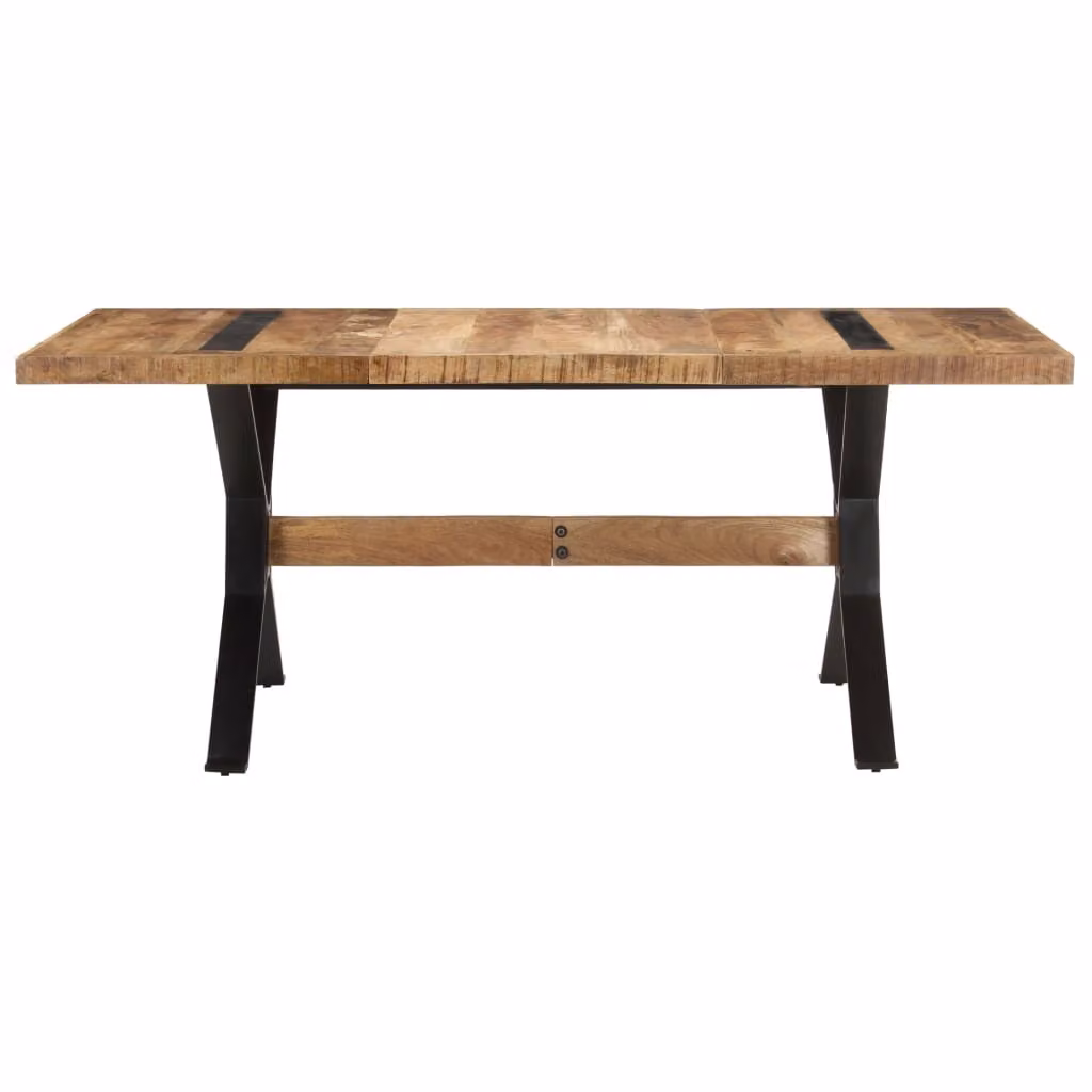 vidaXL Tavolo da pranzo 180x90x76 cm Legno di mango grezzo