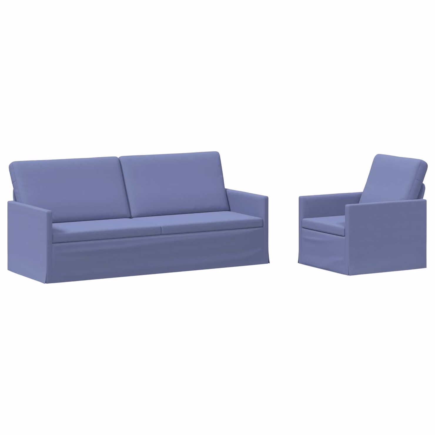 Set di 2 divani moderni vidaXL in tessuto blu con struttura in metallo per il tuo soggiorno
