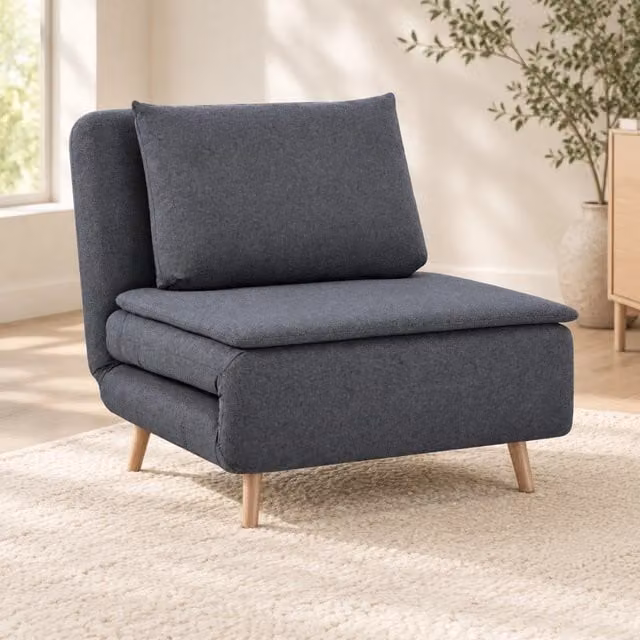 Poltrona letto 3 in 1 grigia con schienale regolabile