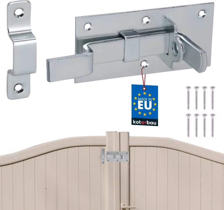 KOTARBAU® Catenaccio universale in acciaio Catenaccio 60 x 130 mm curvo Catenaccio per porte e cancelli Catenaccio per cancelli da giardino Catenaccio per cancelli da giardino Scrocco per porte Catenaccio scorrevole Bloccabile Resistente alle intemperie
