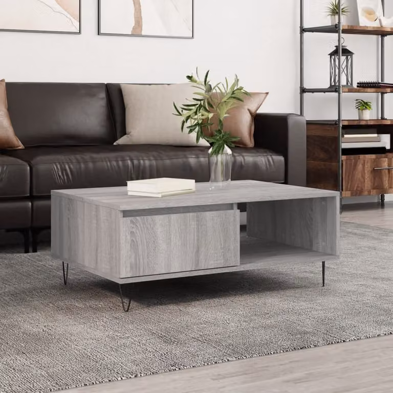 Maison Exclusive - Tavolino grigio Sonoma 90x60x35 cm Materiale ligneo
