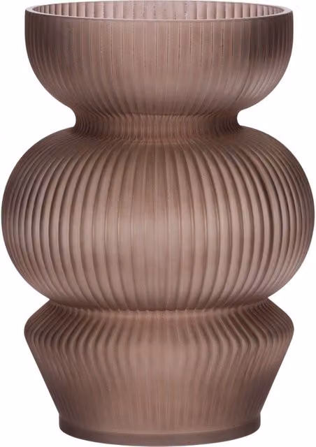 Vaso in vetro moderno THUN Iconic Elegance marrone a righe forma rotonda