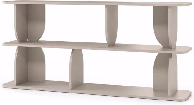 Libreria Moderna MEGAOFFERTE con 3 Ripiani e 4 Vani a Giorno in Melaminico Beige, H 160 x L 74 x P 34 cm