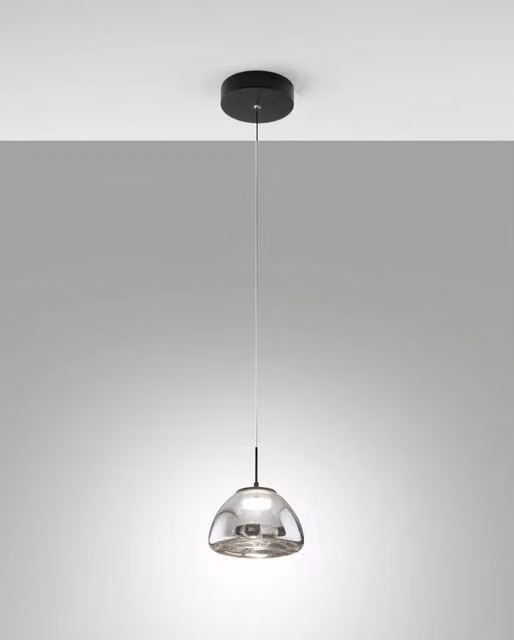 Lampada a Sospensione Lucille Fabas in Metallo e Vetro con LED Dimmerabile, Ø 16 cm – 1