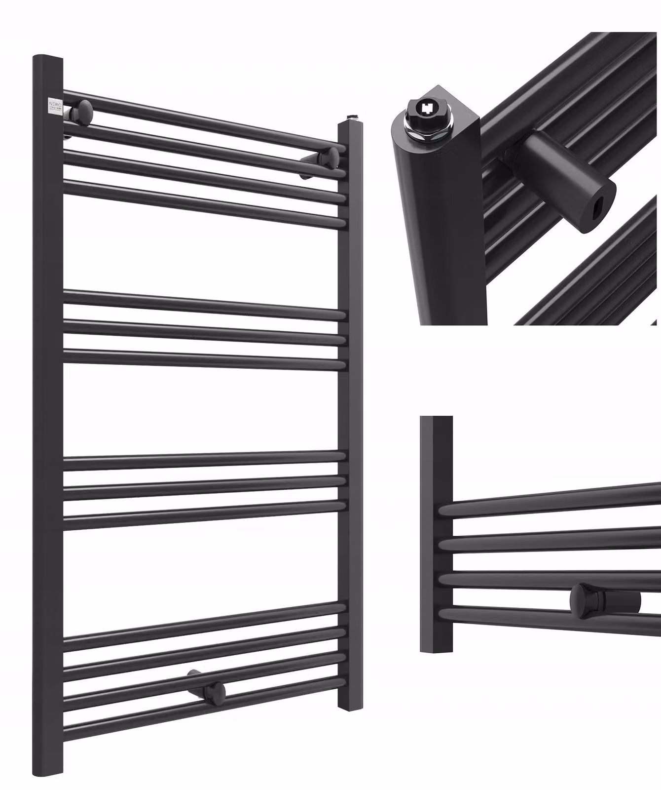 Granitan - Radiatore da bagno - Scaldasalviette - 100x60 cm - Nero - Scaldasalviette - PUERTO