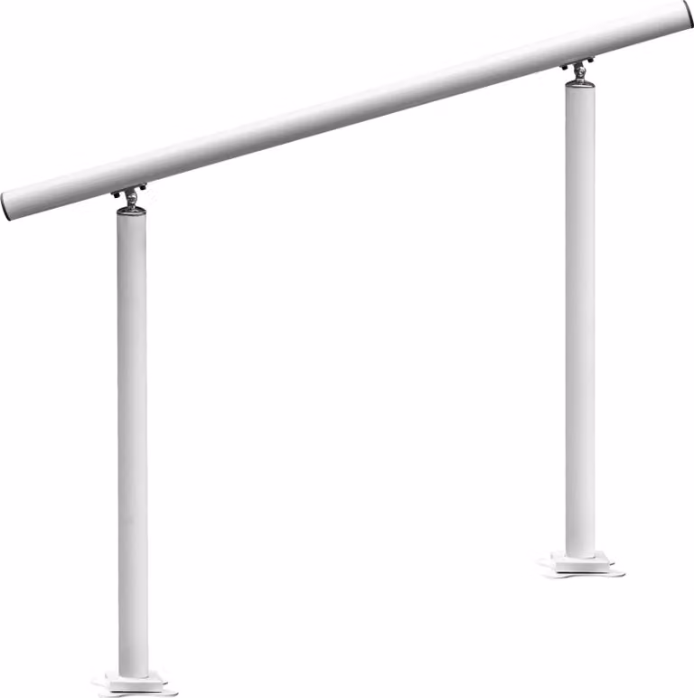 SucceBuy corrimano per scale esterne, 1,22 m, 86,4 cm, regolabile da 0 a 60 gradi, ringhiera in alluminio bianco per il giardino