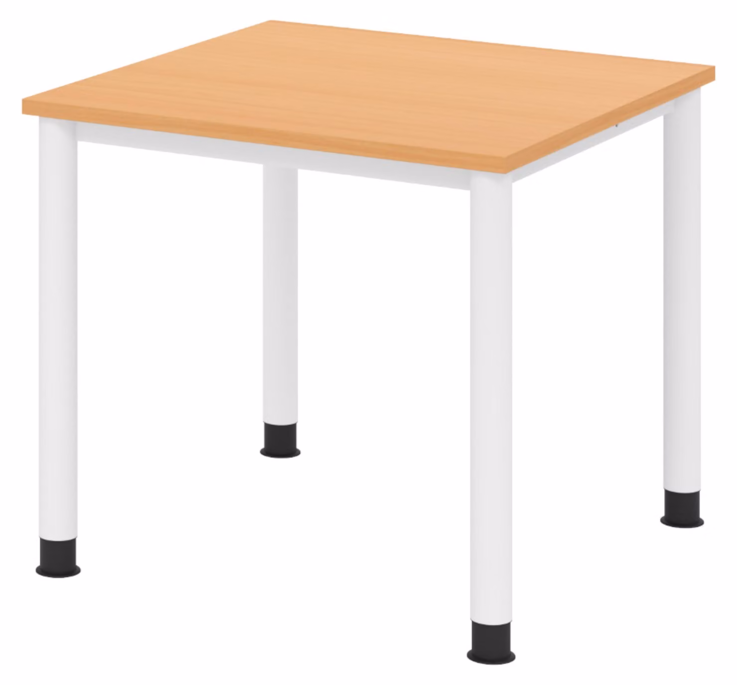 Scrivania bümö Serie H - Finitura: faggio, Dimensioni: 80 x 80 cm, Struttura: bianco