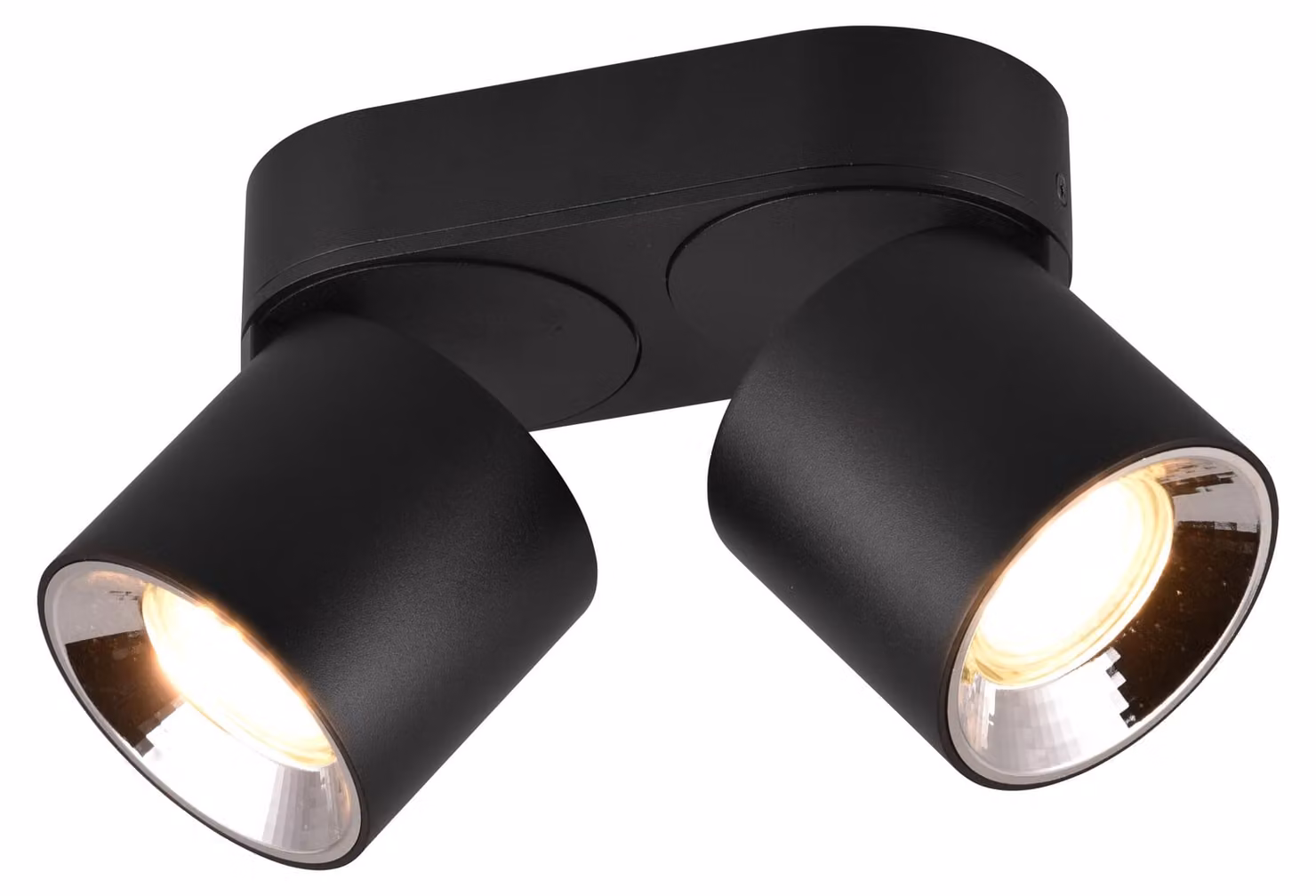 Faretto spot Guayana nero 2xGU10x10W in metallo, dimensioni: 12x18x8,7 cm, IP20 Trio