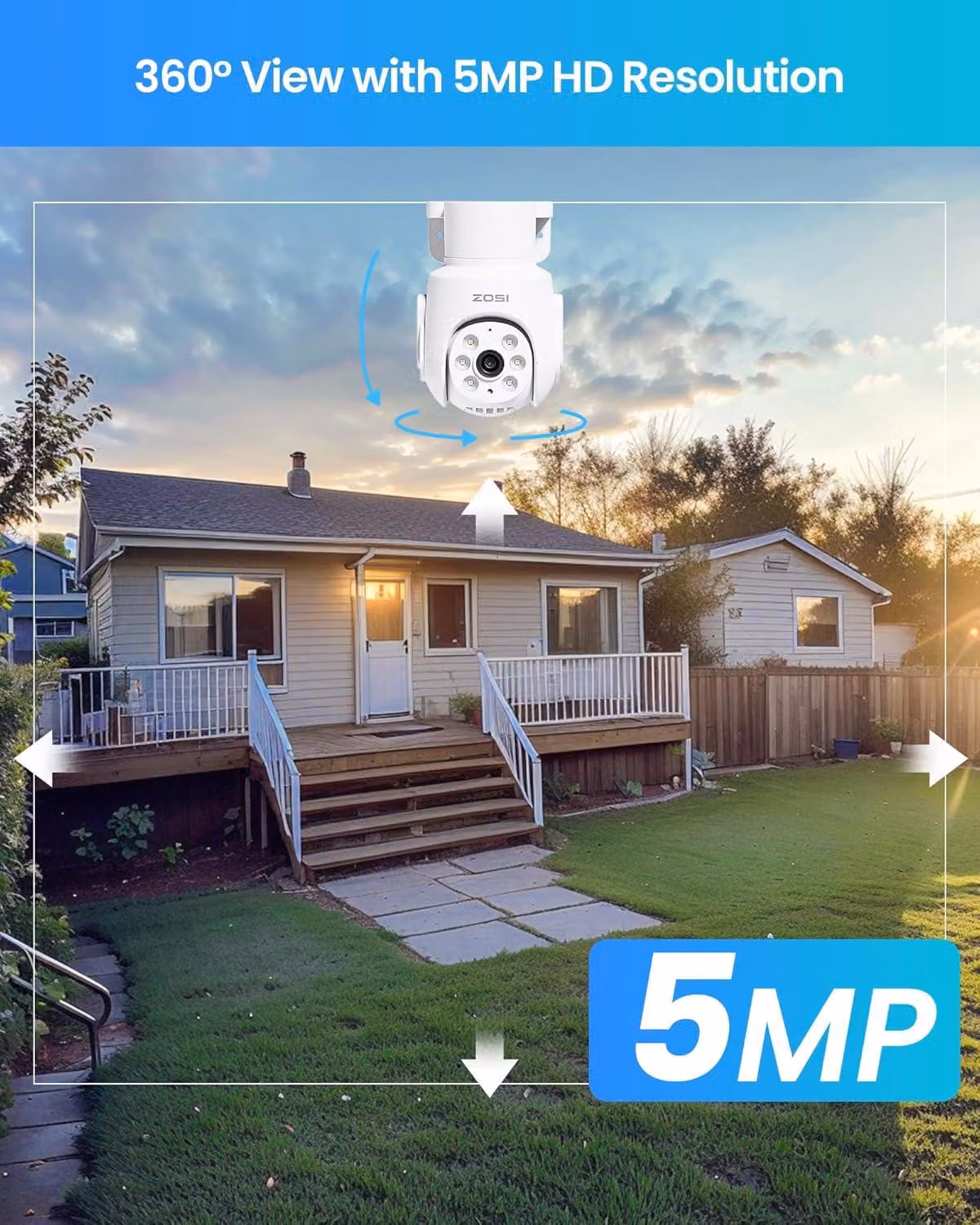 Kit di telecamere di sicurezza WiFi da 5 MP con registratore NVR a 8 canali e 2 TB, monitor da 12 pollici, funzione di rotazione e inclinazione a 360°, rilevamento e tracciamento di persone, visione notturna a colori e notifiche immediate