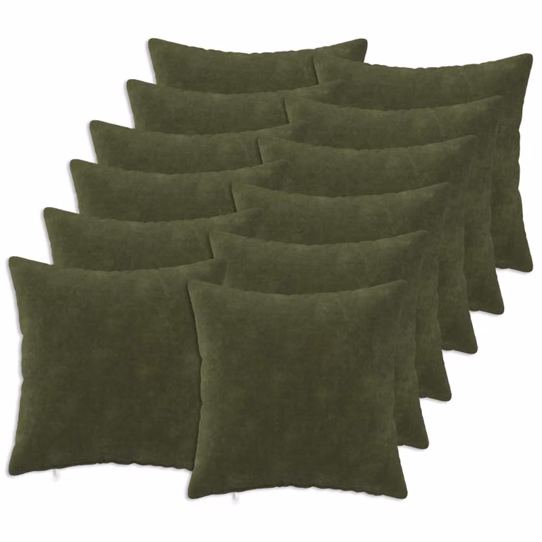 vidaXL Cuscino con cuscino HEERLEN 12 pz Verde Fleece in microfibra