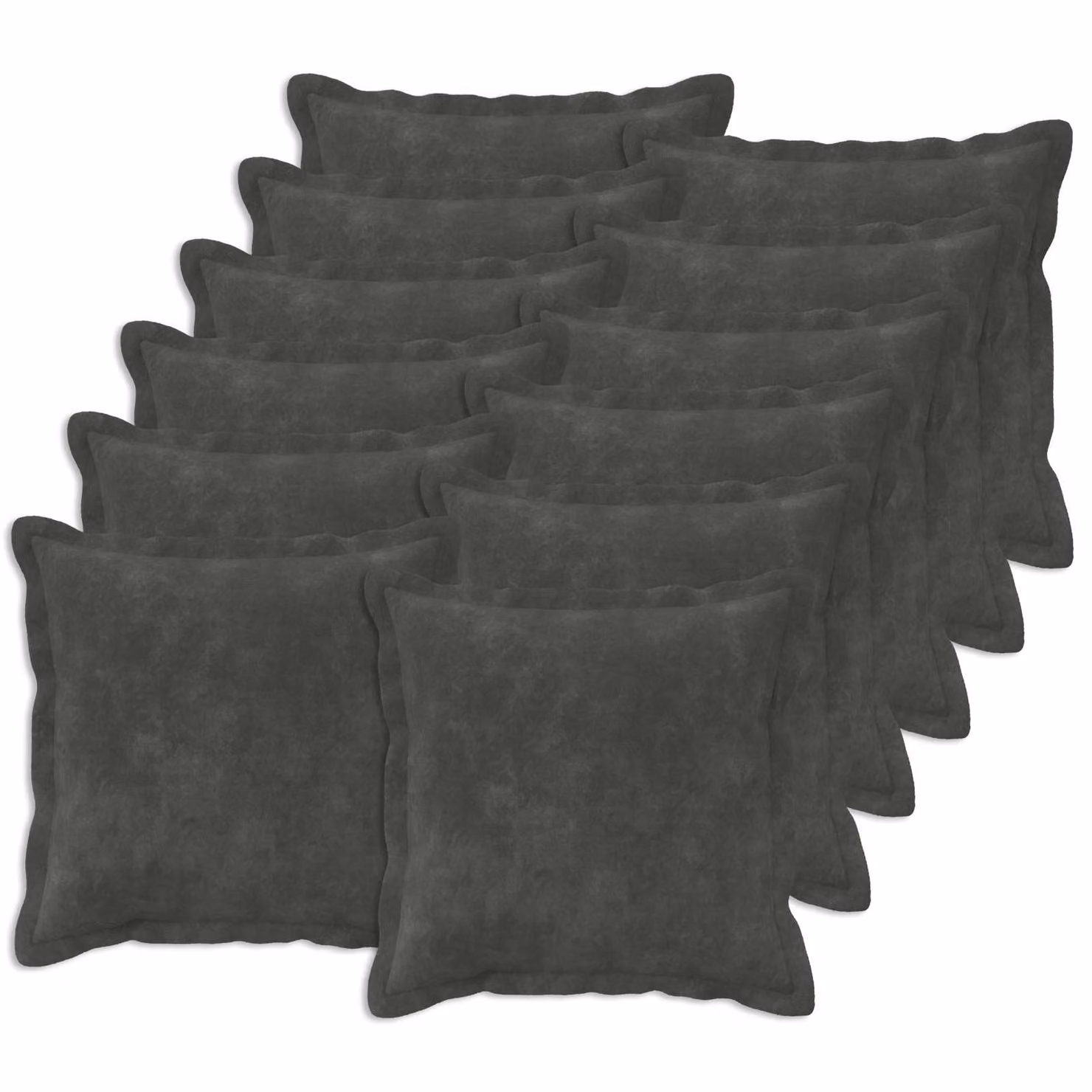 Set di 12 federe vidaXL HOUTEN in microfibra color antracite, 40 x 40 cm