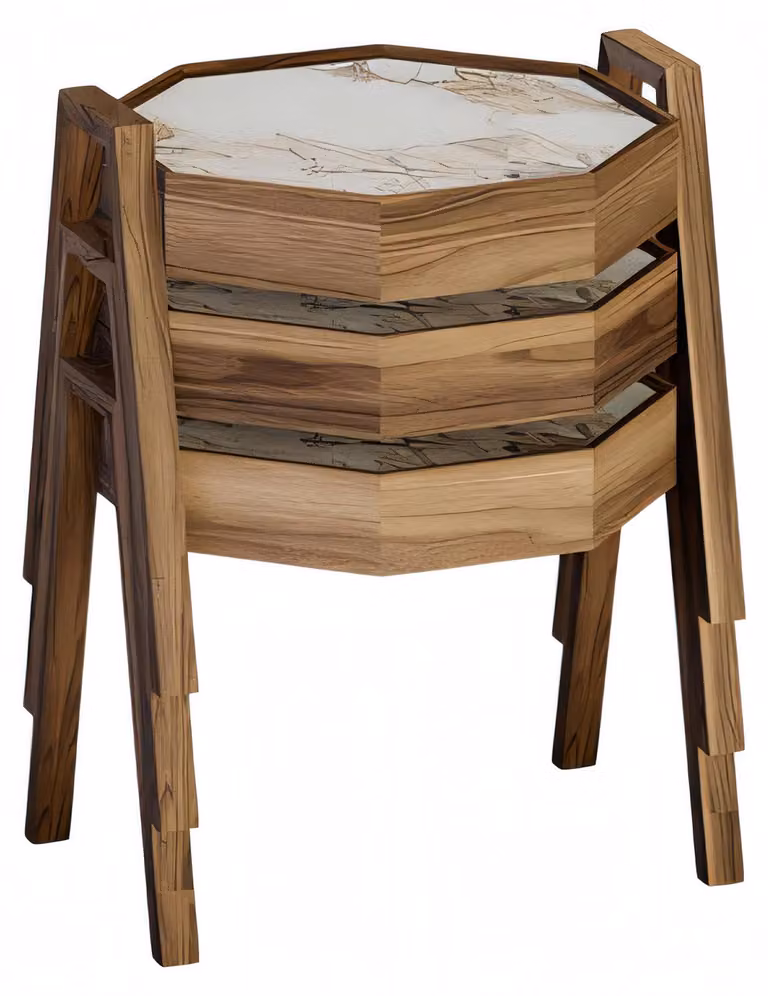 Elegantes braunes Holz Couchtisch-Set modern, stilvoll, hochwertig
