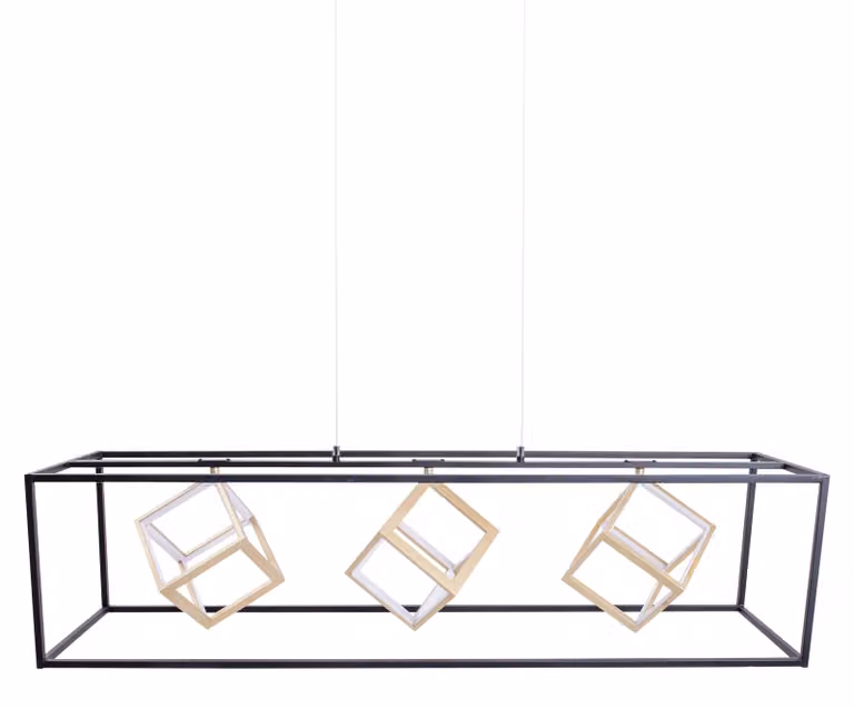 0 Luce a sospensione LED 100x20cm nero