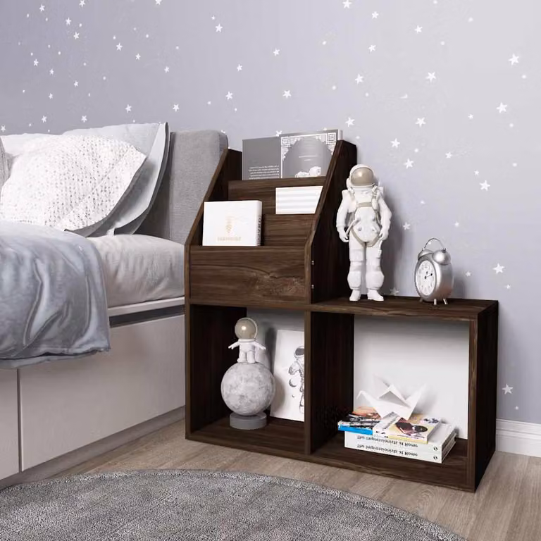 vidaXL Portariviste per Bambini in Legno Multistrato e MDF, Rovere Fumo, L: 71 cm, P: 30 cm, H: 78,5 cm