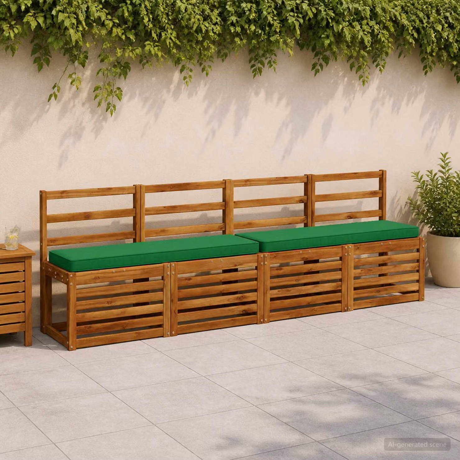 Cuscino per Panchina vidaXL VUGHT Verde in Poliestere con Rivestimento Rimovibile e Resistente ai Raggi UV