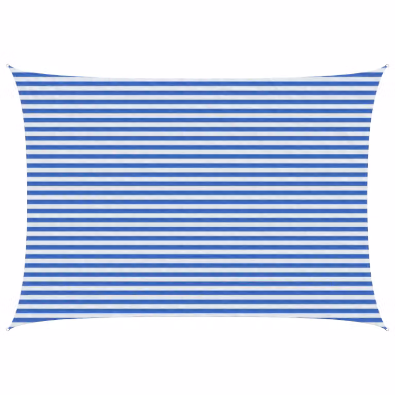 Telo Ombra Rettangolare vidaXL in HDPE Blu e Bianco 3,5 x 4,5 m