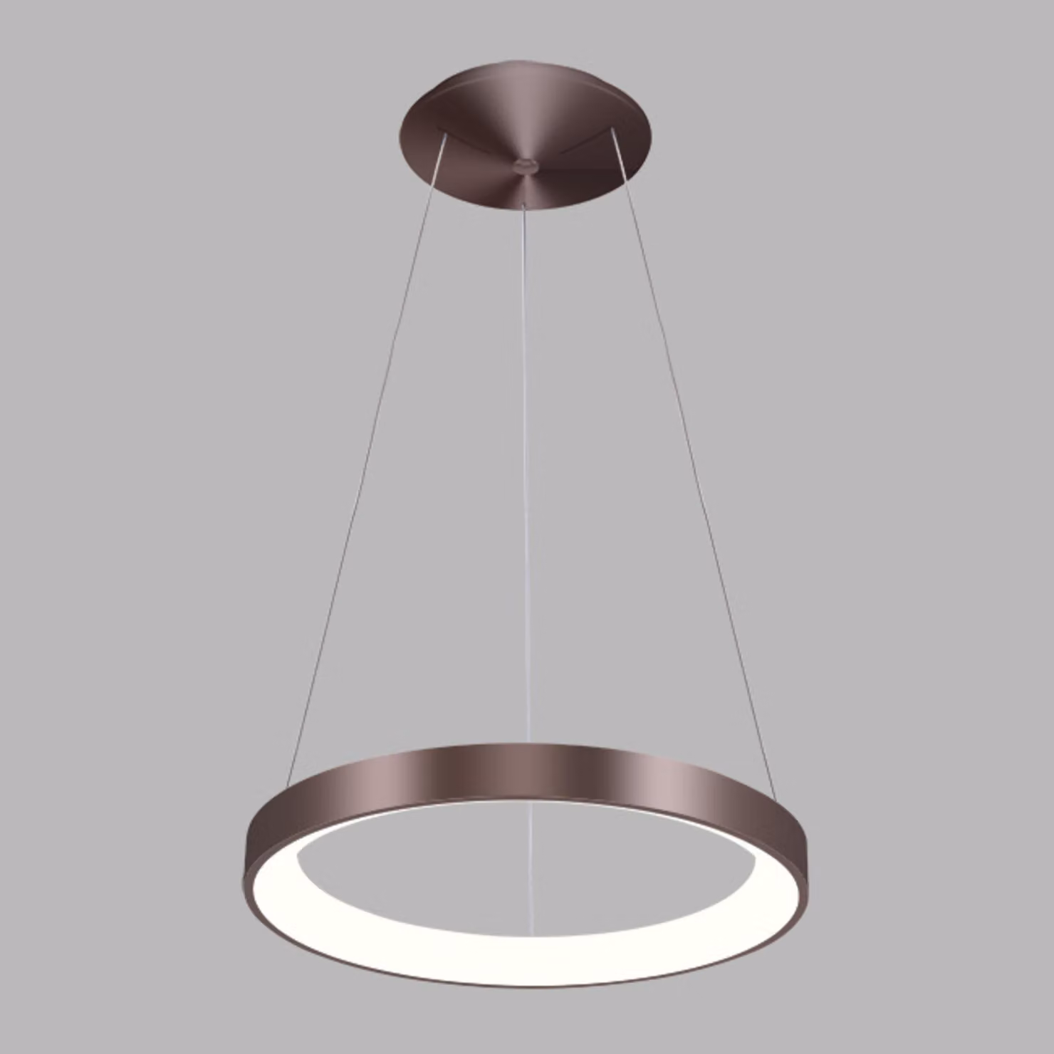 Lampadario LED dimmerabile BELLA SLIM P-Z CRI90, variante: caffè, Ø 480 mm, 38 W, 3000/4000 K, TRIAC