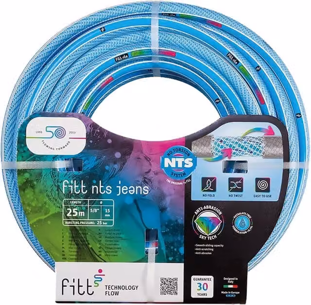 Tubo in plastica FITT NTS JEANS blu trasparente, diametro 25 mm, lunghezza 50 m
