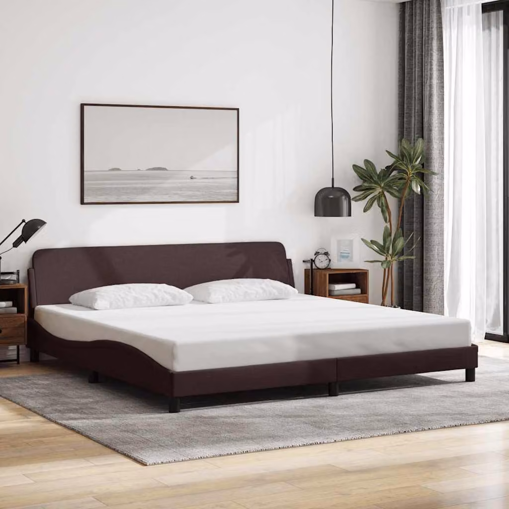 Giroletto vidaXL Dover Marrone Scuro in Tessuto L/P: 200 x 200 cm