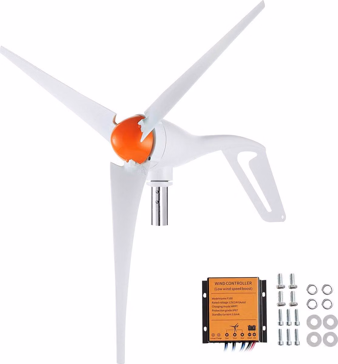 Turbina eolica - 12V - 500W - con 3 pale - dotata di regolatore MPPT