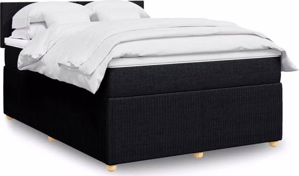 Maison Exclusive - Letto boxspring con materasso nero 140x200 cm Tessuto