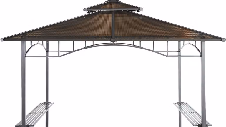 Tetto di ricambio Grasekamp hardtop padiglione BBQ 1,5x2,4m policarbonato a doppia pelle marrone