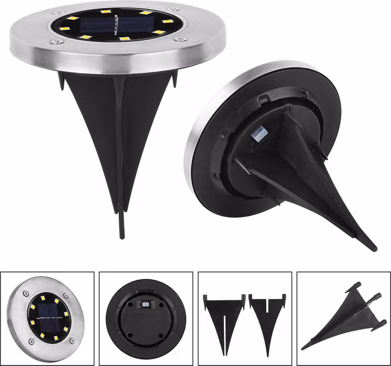 Velocità 12 x LED lampada solare terra faretto da incasso luce solare terra lampada terra all'aperto 8Leds, bianco caldo