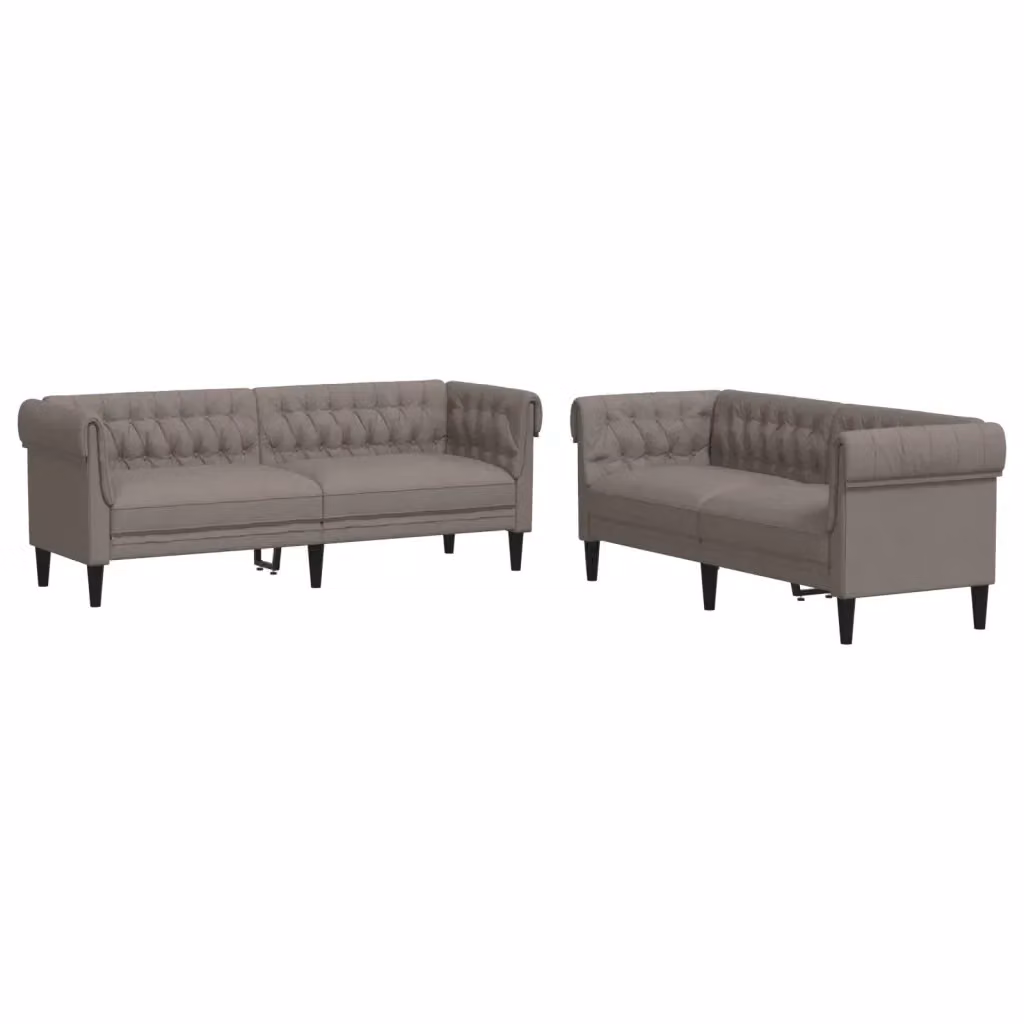 Set di 2 divani moderni vidaXL in tessuto beige e grigio con struttura in legno massiccio per il tuo soggiorno – 2