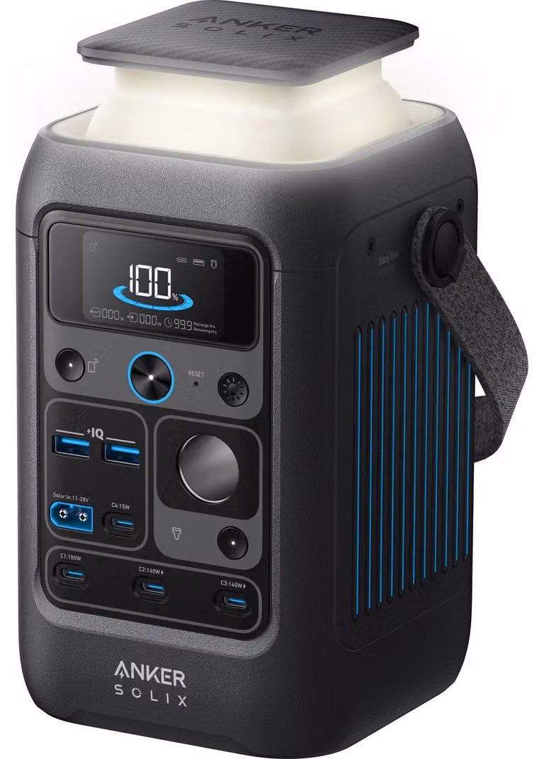 Stazione di ricarica portatile Anker Solix C300X DC, 288Wh, 300W, 2x USB-A, 4x USB-C, presa auto, Grigio