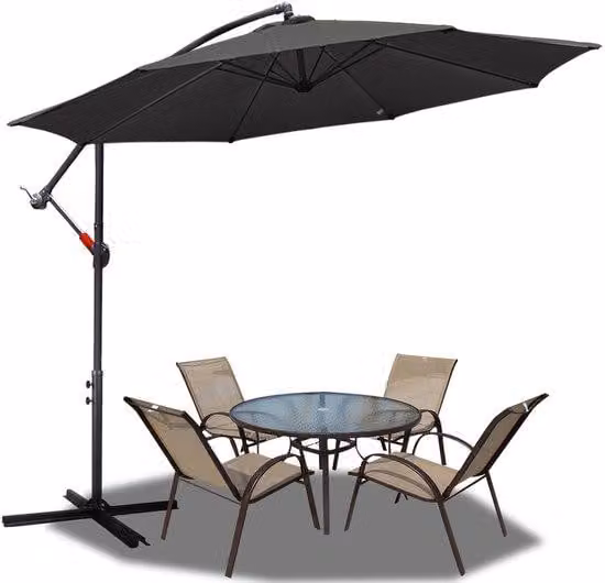 Tenda da sole da giardino Ø 3,5 m grigia – Una pratica soluzione per ombreggiare il giardino e la terrazza