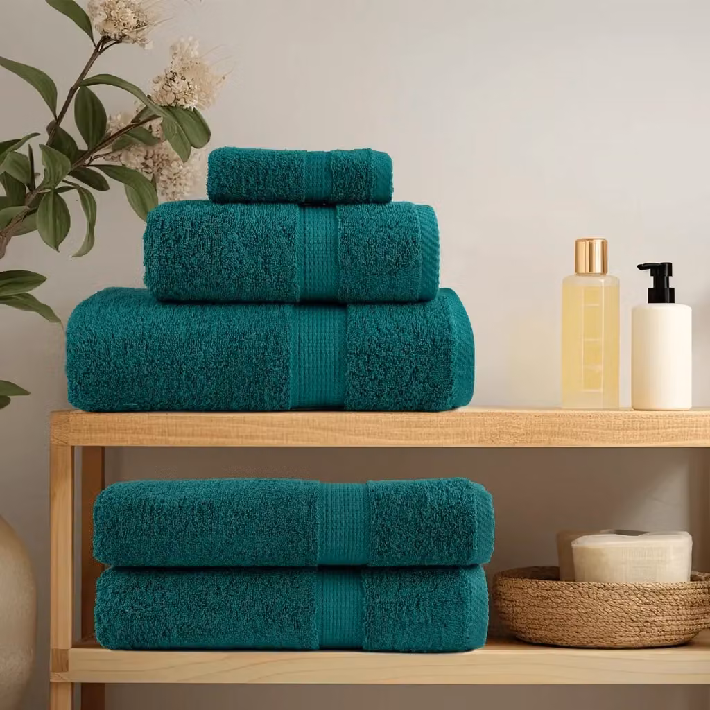 Set di 10 asciugamani per sauna SOLUND vidaXL in cotone verde, L 80 cm x P 200 cm, 600 g/m² – 2