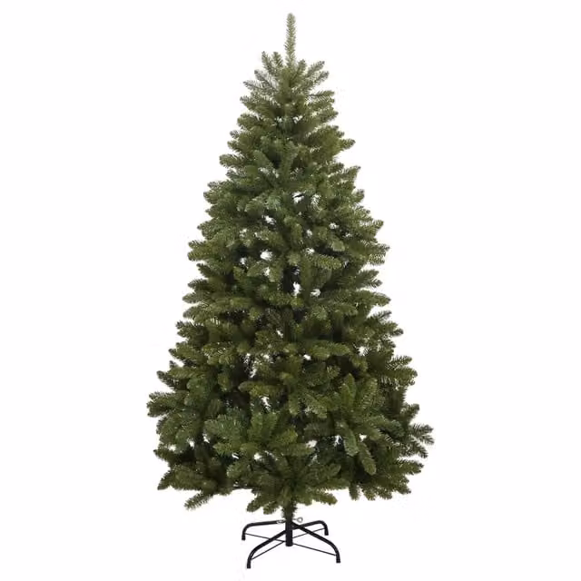 Albero di Natale Artificiale Incernierato-Albero Natalizio con Base Verde 240 cm 273658