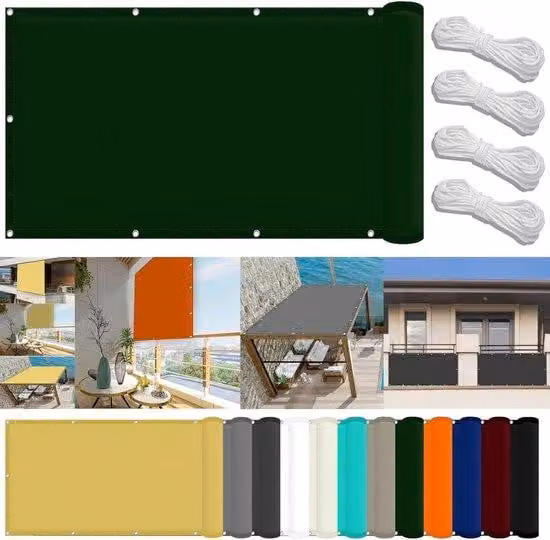 Ombrellone da terrazza - Ombrellone da balcone - Poliestere resistente alle intemperie - Dimensioni: 2,8 x 4 metri - Colore verde scuro