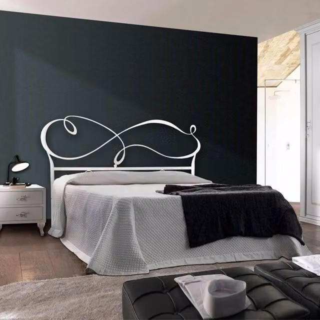 Letto matrimoniale in ferro NUVOLA bianco IPERBRIKO L: 186 cm, P: 208 cm, H: 126 cm