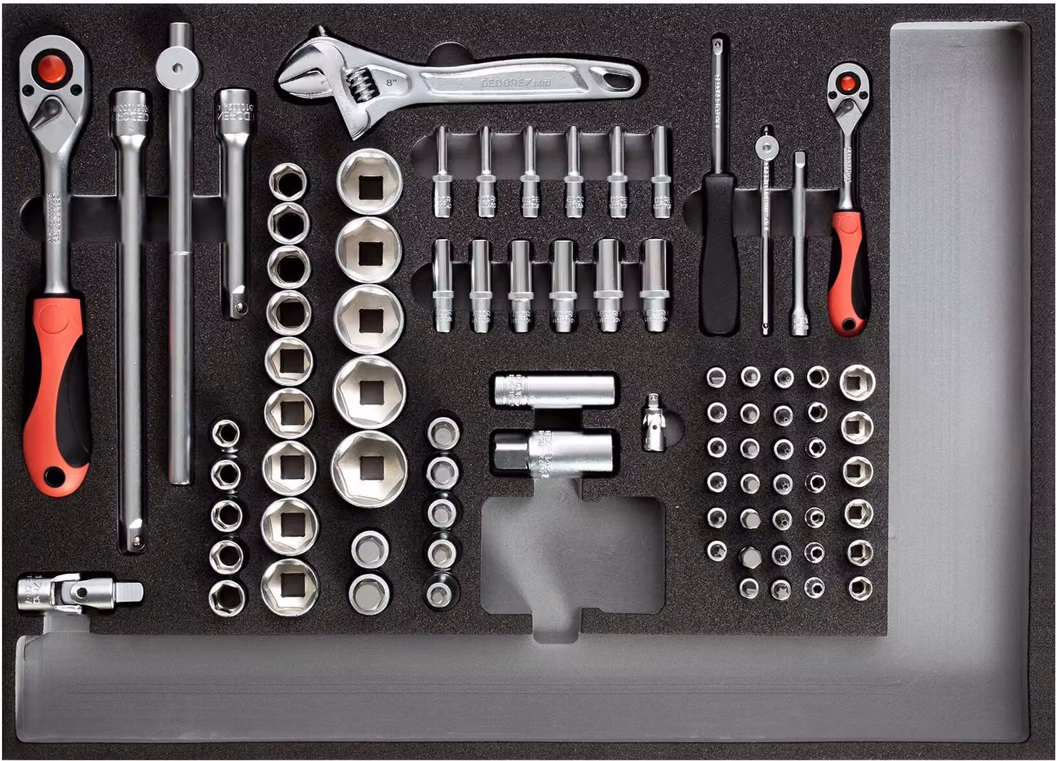 GEDORE red R22350000 Set di chiavi a bussola 1/4"+1/2" CT modulo 84 pezzi, 3301681