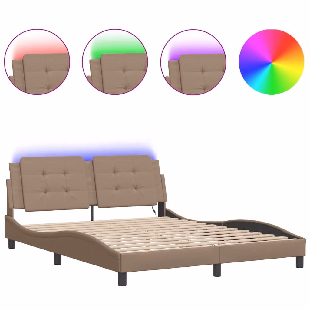 Giroletto con LED senza Materasso Zadar Cappuccino 160x200 cm