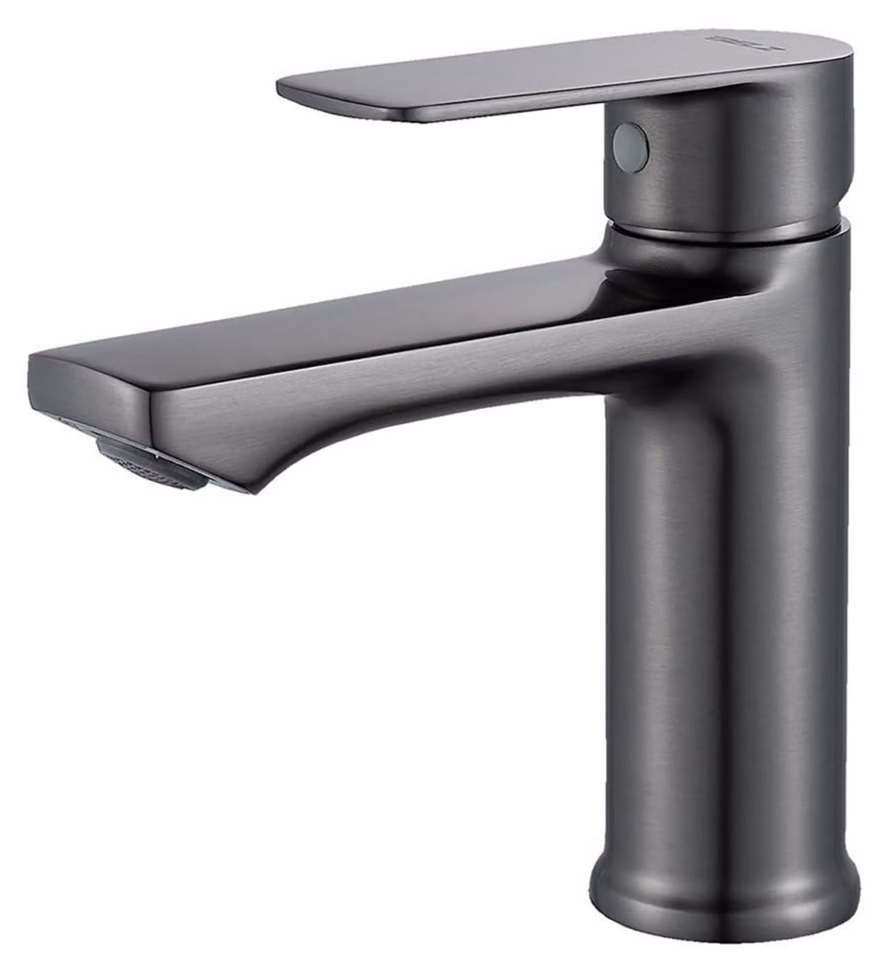 Miscelatore monocomando per lavabo da bagno, 96 mm, finitura gunmetal, antispruzzo, a risparmio idrico, senza piombo