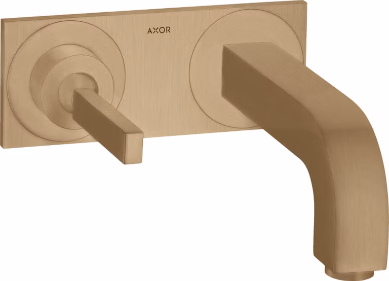 hansgrohe AXOR Citterio mitigeur monocommande de lavabo encastré, bec verseur 225mm, plaque pour montage mural, 39115140, 39115140