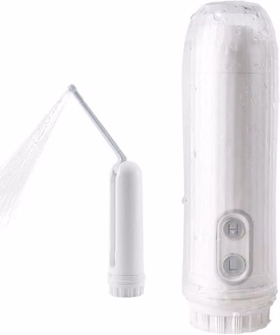 Bidet da viaggio - Bidet portatile - Igiene personale - Ugello regolabile a 180° - 4,8 x 15,5 cm - Bianco
