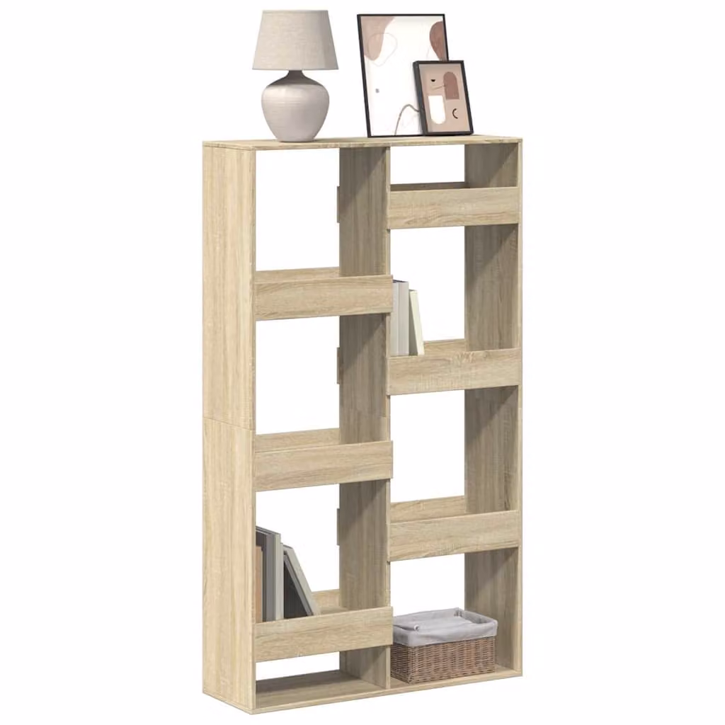 Libreria vidaXL in Legno Multistrato e MDF Rovere Sonoma, Colore Marrone e Beige, L 100 cm x P 33 cm x H 175 cm