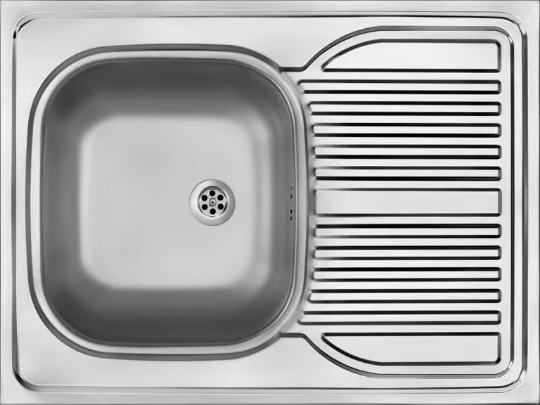 1-bowl steel sink with drainer - overlay