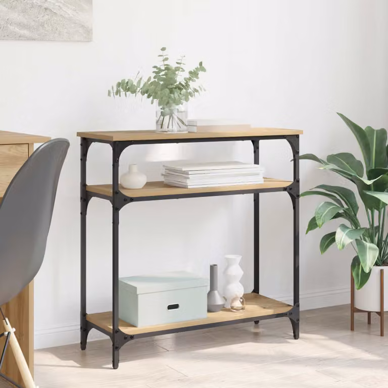 vidaXL Tavolo consolle in stile industriale color marrone L: 75 cm, P: 29 cm, H: 75 cm
