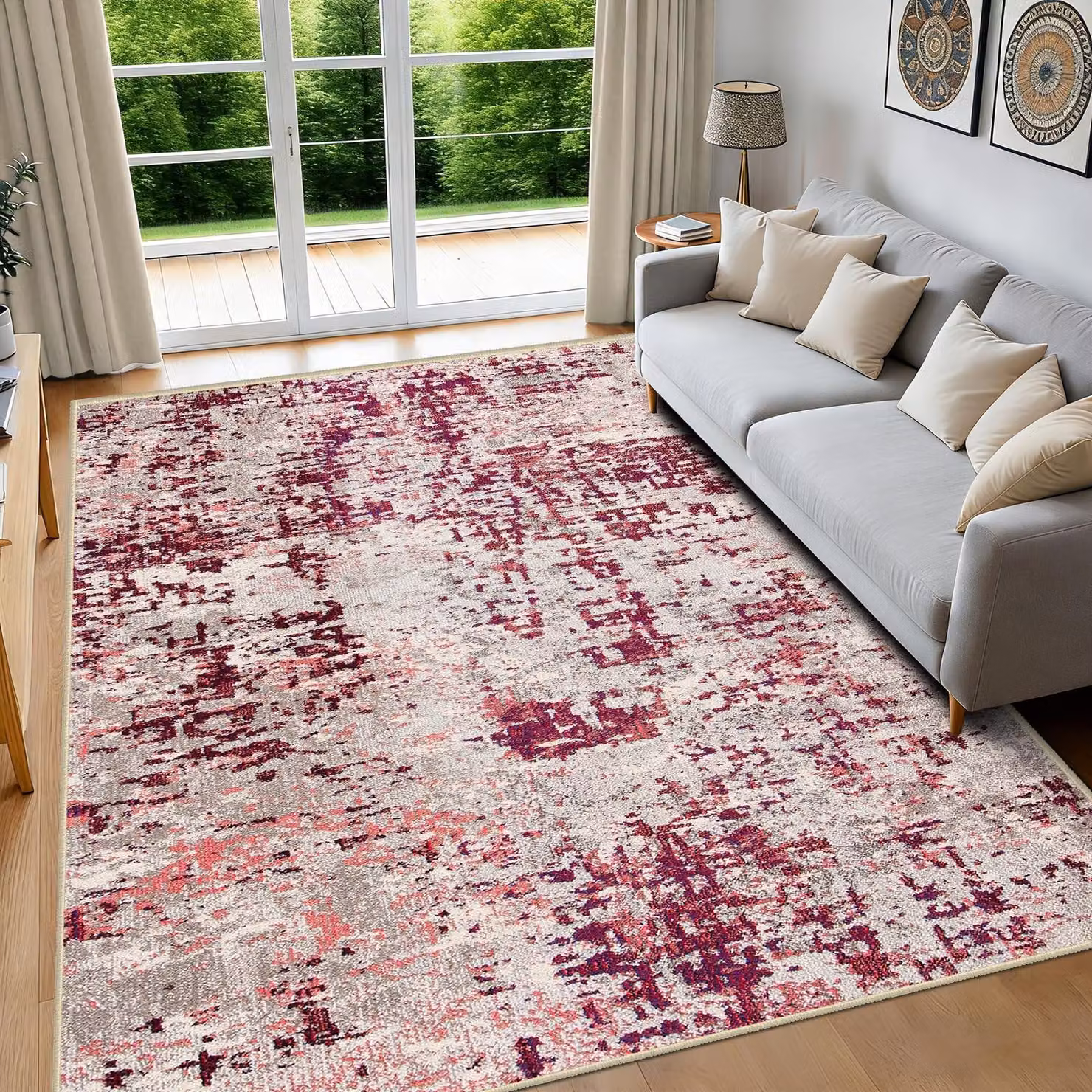 Tappeto moderno astratto, 140 x 200 cm, lavabile